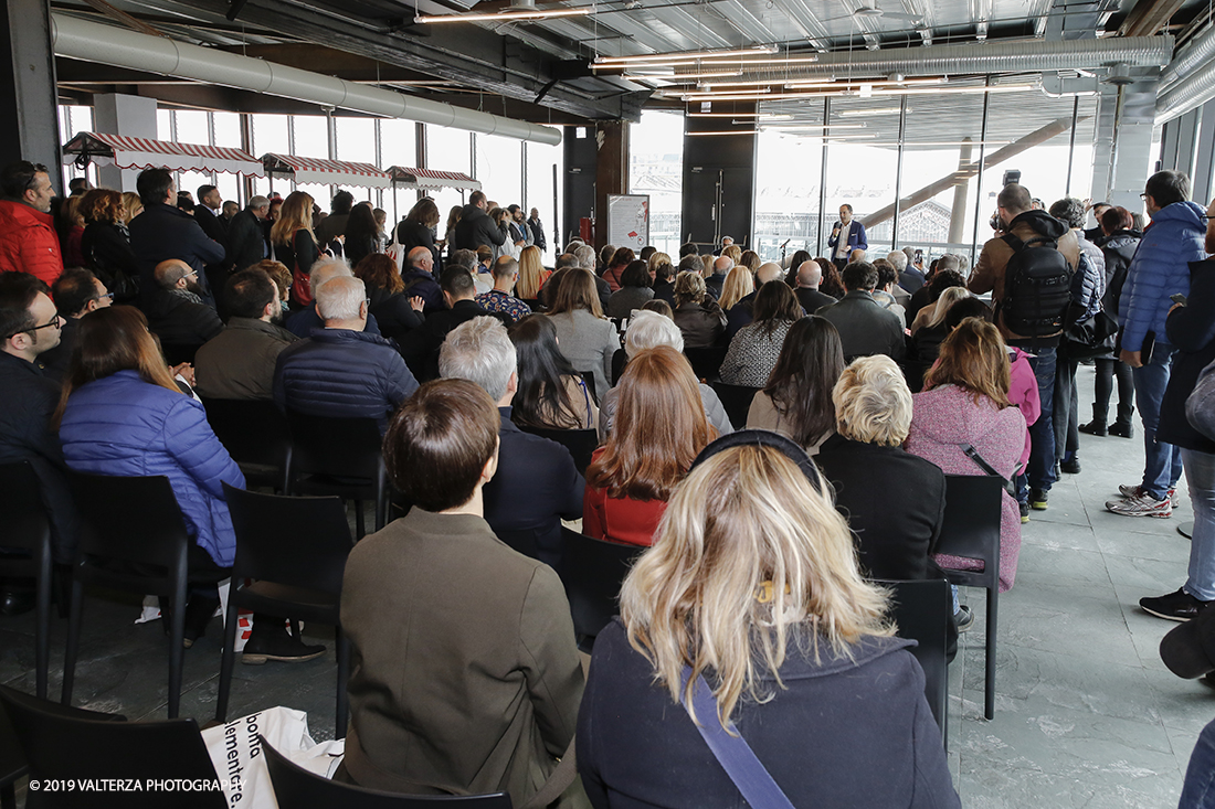 _X9B7468 copia.jpg - 13/04/2019. Torino. Apertura , nell'ex Palazzo Fuksas, del Mercato Centrale nel quartiere di Porta Palazzo, da un'idea di Umberto Montano impprenditore della ristorazione. Nella foto un momento della presentazione di apertura del Mercato Centrale